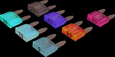 HERTH+BUSS "mini" zekering set zekeringen bananenstekker fuse set mini 7 pcs. 5-30 a