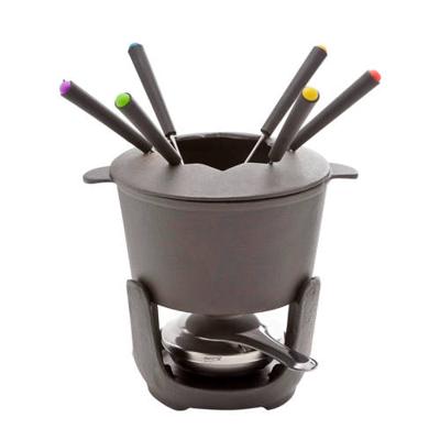 Cosy & Trendy Fondueset Gietijzer - 6 personen - grijs - 1.2 liter