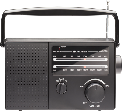 Retro 3000 Draagbare Radio - Batterijen of Netsnoer - AM/FM-radio met Handvat en Koptelefoonaansluiting - Zwart (HPG317R-B)