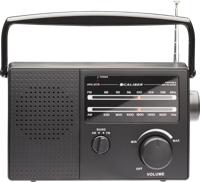 Retro 3000 Draagbare Radio - Batterijen of Netsnoer - AM/FM-radio met Handvat en Koptelefoonaansluiting - Zwart (HPG317R-B) - thumbnail