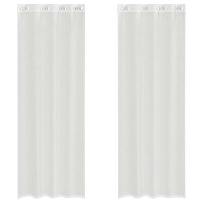 Gordijnen voile met doorvoertules 2 st wit