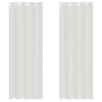 Gordijnen voile met doorvoertules 2 st wit - thumbnail