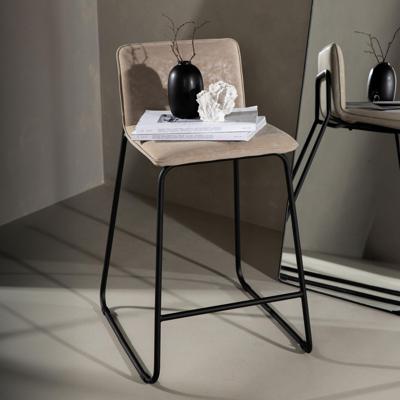 Nohr Barkruk 'Sheridan' Microvezel, kleur Beige (zithoogte 64cm)