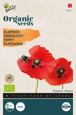 Zaden Organic Papaver Klaproos Rood (BIO) Buzzy - Buzzy