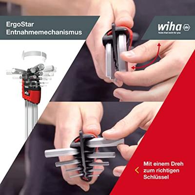 WIHA ErgoStar Inbussleutelset Kogelkop MagicRing 369R H9, 9-delig - thumbnail