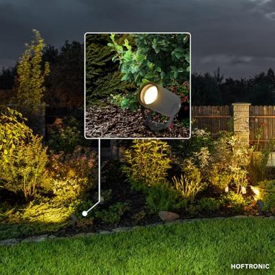 Set van 9 Spikey LED prikspots - GU10 4 Watt 345 lumen - Dimbaar - Kantelbaar - 2700K warm wit - IP65 Waterdicht - Antraciet - Tuinspots - Pinspots - thumbnail