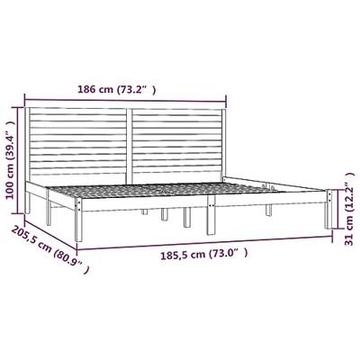 Bedframe massief hout wit 180x200 cm Bedframe massief hout wit 180x200 cm