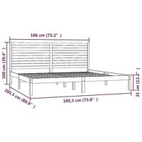 Bedframe massief hout wit 180x200 cm - thumbnail