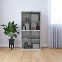 Boekenkast/dressoir 66x30x130 cm bewerkt hout betongrijs - thumbnail