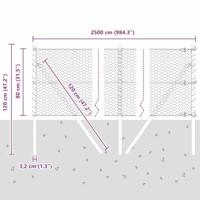 VidaXL Afrasteringspaal zilver 25 x 0,8 m (25 mm gaas) staal - thumbnail