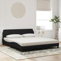 Bed met matras "Dover" fluweel zwart 180x200 cm - thumbnail