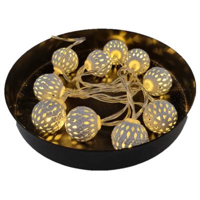 Lichtsnoer met Metalen Ballen,100cm - Wit