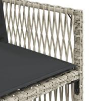9-delige Tuinset met kussens poly rattan lichtgrijs - thumbnail