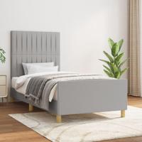 Bedframe zonder matras 100x200 cm stof lichtgrijs - thumbnail