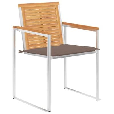 Tuinstoelen 4 st met kussens massief teakhout