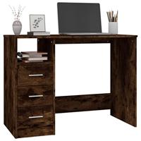 Bureau met lades 102x50x76 cm bewerkt hout gerookt eikenkleurig - thumbnail