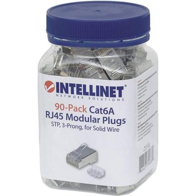 Intellinet Intellinet verpakking van 90 stuks Cat6A modulaire RJ45-stekkers STP 3-voudige klem voor massieve draad 90 stekkers in pot 790680 Krimpcontact Intellinet Intellinet verpakking van 90 stuks Cat6A modulaire RJ45-stekkers STP 3-voudige klem voor massieve draad 90 stekkers in pot 790680 Krimpcontact