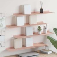 Wandplank met plank Wandgemonteerd 4 pcs Roze 80 x 18 x 2,5 cm - thumbnail