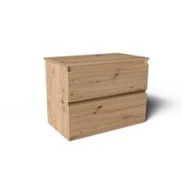 Saniclass Vita Badkamermeubelset - 80x60x46cm - 2 lades - greeploos - topblad - rustiek eiken SW1239492/SW1413849 - thumbnail