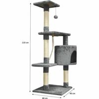 Krabpaal voor Katten Paloma Dark Grijs Polyester Pluche Hout (1 Stuks) - thumbnail