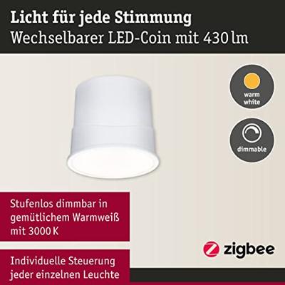 Paulmann 92469 Base Coin LED-opbouwlamp Energielabel: F (A - G) LED 4.9 W Satijn