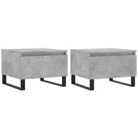 Salontafels 2 st 50x46x35 cm bewerkt hout betongrijs - thumbnail