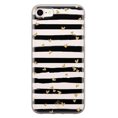 iPhone 8/7 siliconen telefoonhoesje - Hart streepjes iPhone 8/7 siliconen telefoonhoesje - Hart streepjes