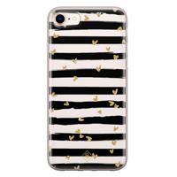 iPhone 8/7 siliconen telefoonhoesje - Hart streepjes - thumbnail