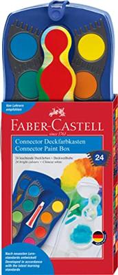 Faber Castell FC-125020 Waterverfdoos 24 Kleuren +1 Tube Verf Wit Faber Castell FC-125020 Waterverfdoos 24 Kleuren +1 Tube Verf Wit