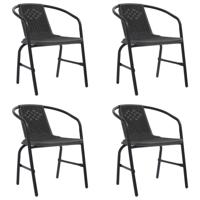 Tuinstoelen 4 st 110 kg kunststof rattan en staal - thumbnail