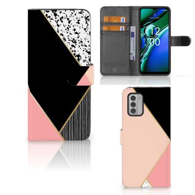 Nokia G42 | Book Case | Zwart Roze Vormen