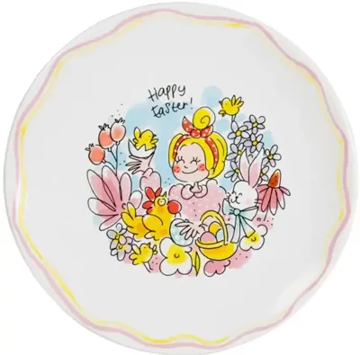 Blond Amsterdam ontbijtbord aardewerk happy easter 22x2.5cm multi