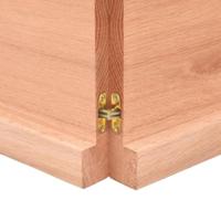 Wandschap 140x60x(2-4)cm behandeld massief eikenhout lichtbruin - thumbnail