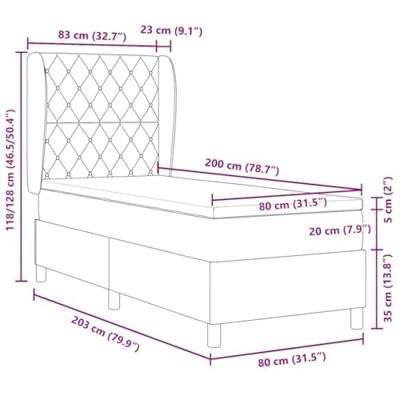 Boxspring bed met matras Donkergrijs 80 x 200 cm Fluweel