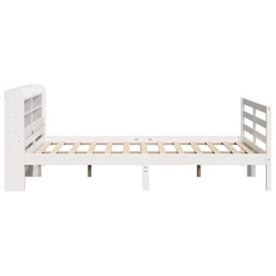Bedframe met hoofdeinde zonder matras 140x200 cm wit