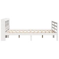 Bedframe met hoofdeinde zonder matras 140x200 cm wit - thumbnail