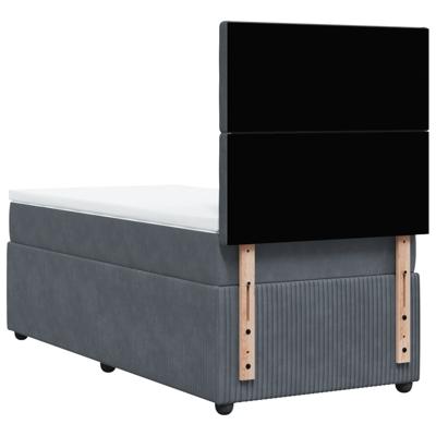 Boxspring met matras fluweel donkergrijs 120x190 cm - thumbnail