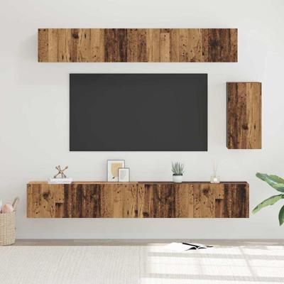 Tv-meubelset 6 pcs Oud hout 100 x 30 x 30 cm Bewerkt hout