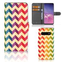 Samsung Galaxy S10 | Telefoon Hoesje | Zigzag Multi Color - thumbnail