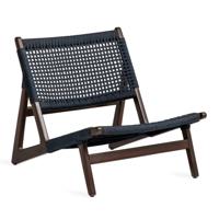 Jesper Home Outdoor Fauteuil 'Kuwana' Espresso Teakhout, kleur Indigo - thumbnail