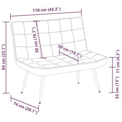 Bankje 110x74x84 cm fluweel lichtgrijs Bankje 110x74x84 cm fluweel lichtgrijs