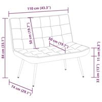 Bankje 110x74x84 cm fluweel lichtgrijs - thumbnail