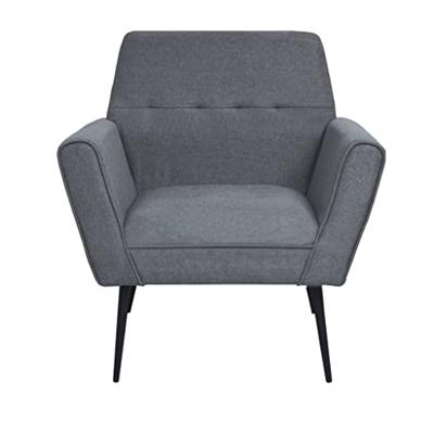 Fauteuil staal en stof lichtgrijs Fauteuil staal en stof lichtgrijs