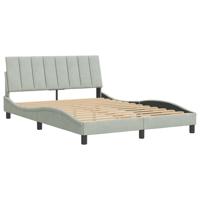 Bedframe zonder matras 140x190 cm fluweel lichtgrijs - thumbnail