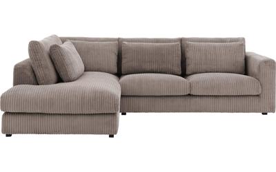 Goossens Bank Ravenia bruin, stof, 2,5-zits, stijlvol landelijk met ligelement links Goossens Bank Ravenia bruin, stof, 2,5-zits, stijlvol landelijk met ligelement links