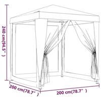 Partytent met 4 mesh zijwanden 2x2 m wit - thumbnail