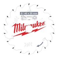 Milwaukee Cirkelzaagblad voor Hout | Ø 140mm Asgat 20mm 18T - 4932471310 - thumbnail