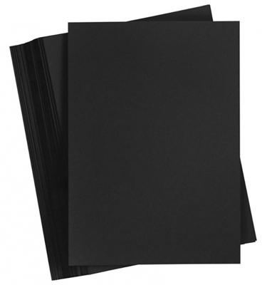 Creativ Company Gekleurd karton, a2, vel 420x594 mm, 200 gr, zwart, 100 vel/ 1 doos