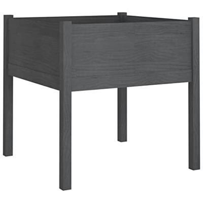 VidaXL Plantenbakken 2 st 70x70x70 cm massief grenenhout grijs