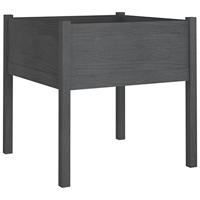 Plantenbakken 2 st 70x70x70 cm massief grenenhout grijs - thumbnail